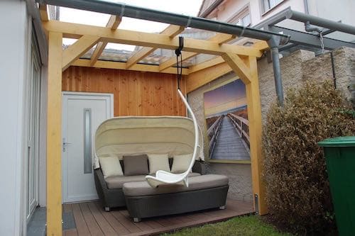 Carport aus Holz Kiefer Lasur