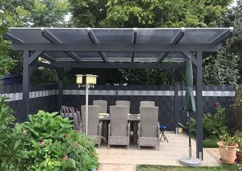 Holz Terrassenüberdachungen 3,06 x 2,0 Meter mit Stegplatten